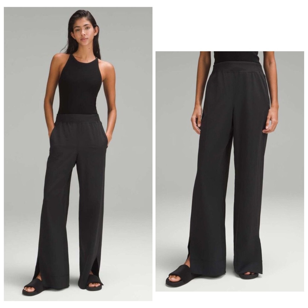 Lululemon Black Stretch Wide Leg High-Rise Pant